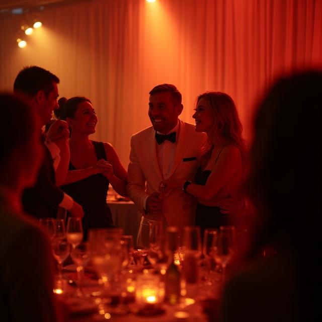 Event photographer capturing guests at a London banquet
