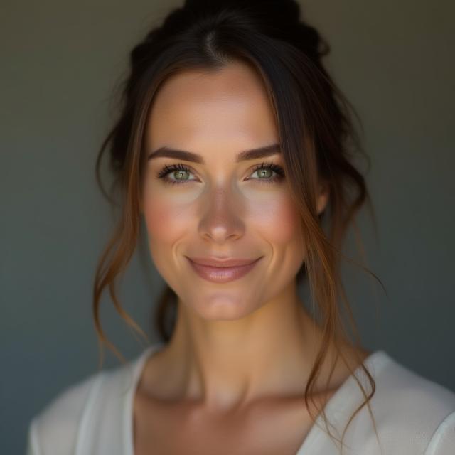 Woman posing for a professional portrait in studio